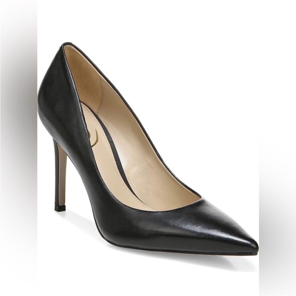 NIB Sam Edelman Hazel Black Leather Heels - Picture 2 of 12